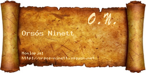 Orsós Ninett névjegykártya